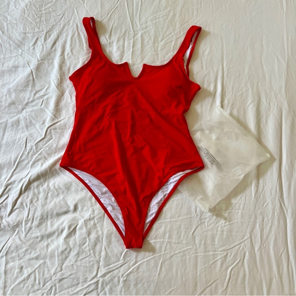 Red-Lifeguard Scoop Back One Piece Swimsuit, XL - never worn - Picture 3 of 8